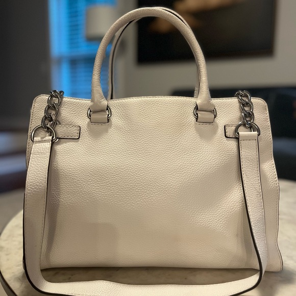 Micheal Kors White Pebbled Leather Tote with Bling - Picture 3 of 5
